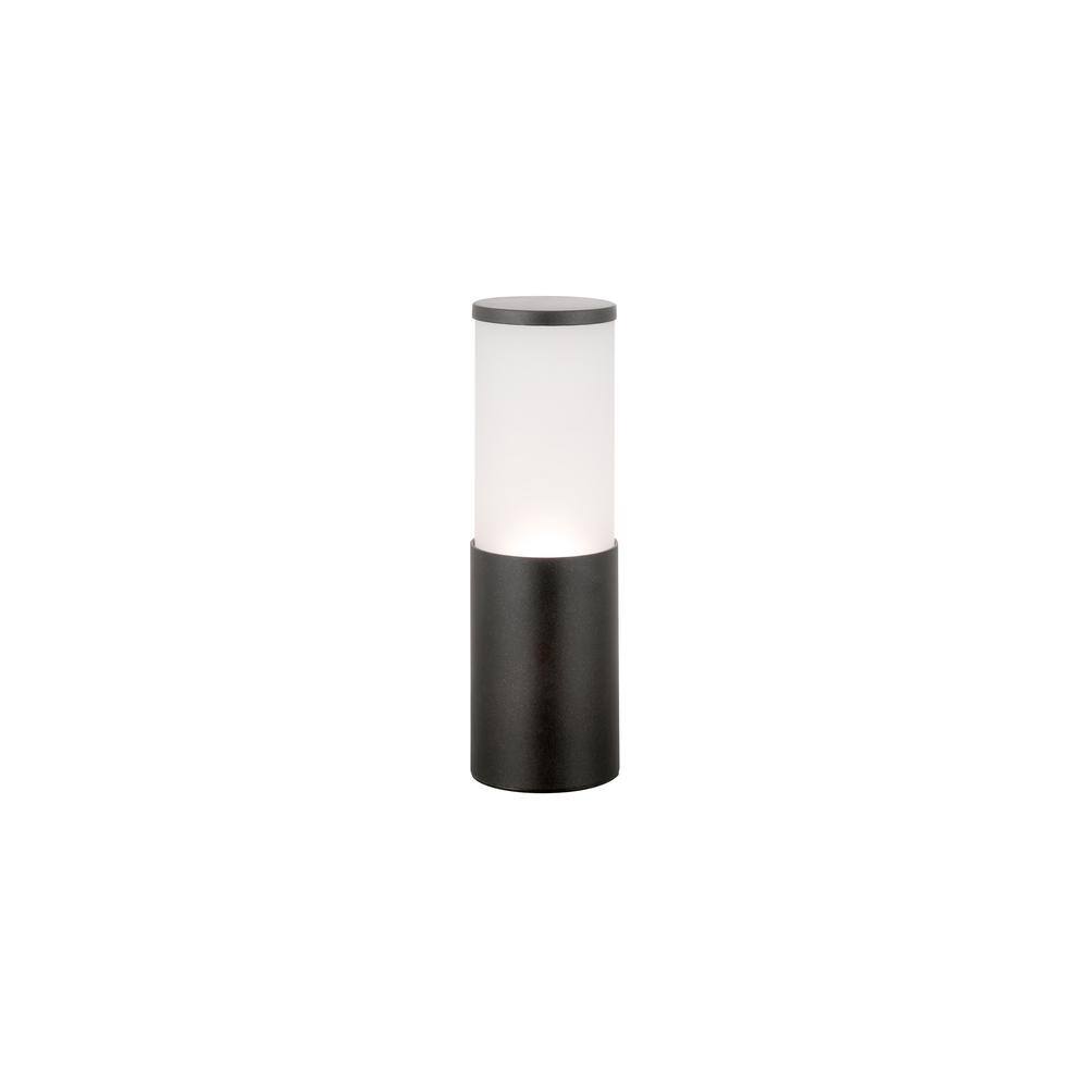 Hampton Bay Hartford Smart Low Voltage Millennium Black LED Bollard Light with Frosted Glass Shade Powered by Hubspace KIF1801LX-01