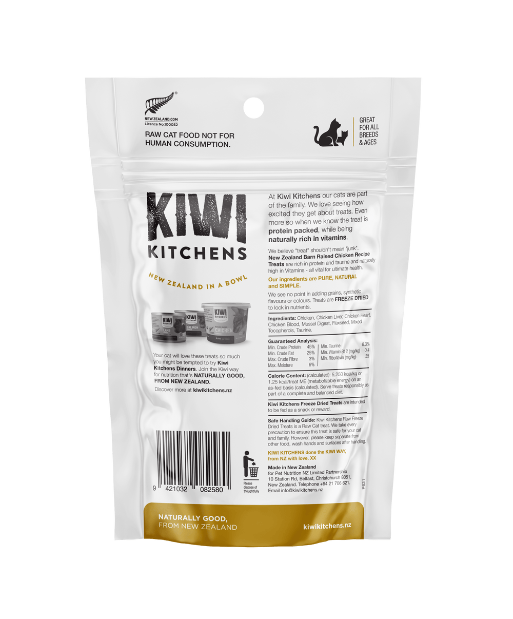 Kiwi Kitchens Raw Freeze Dried Chicken Recipe Treats for Cats