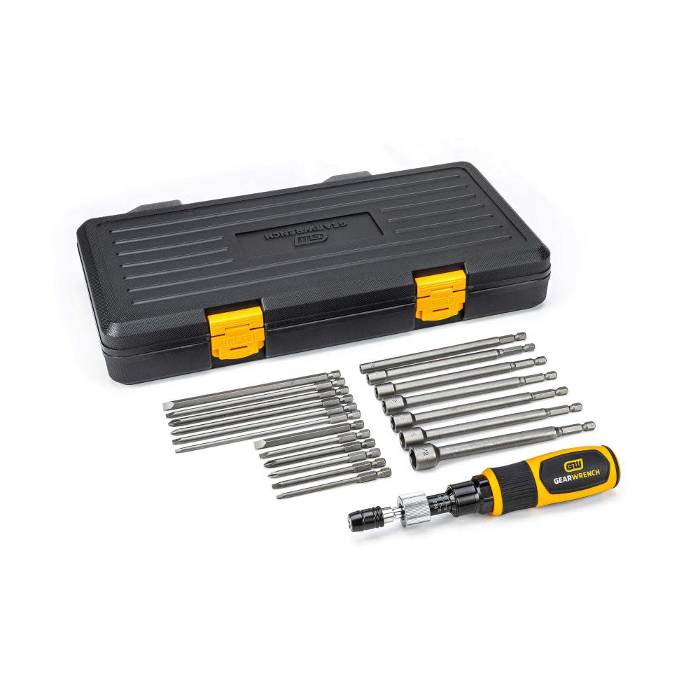 GEARWRENCH 20pc Screwdriver Set 1/4 Drive Torque 10-50 in/Lbs ;