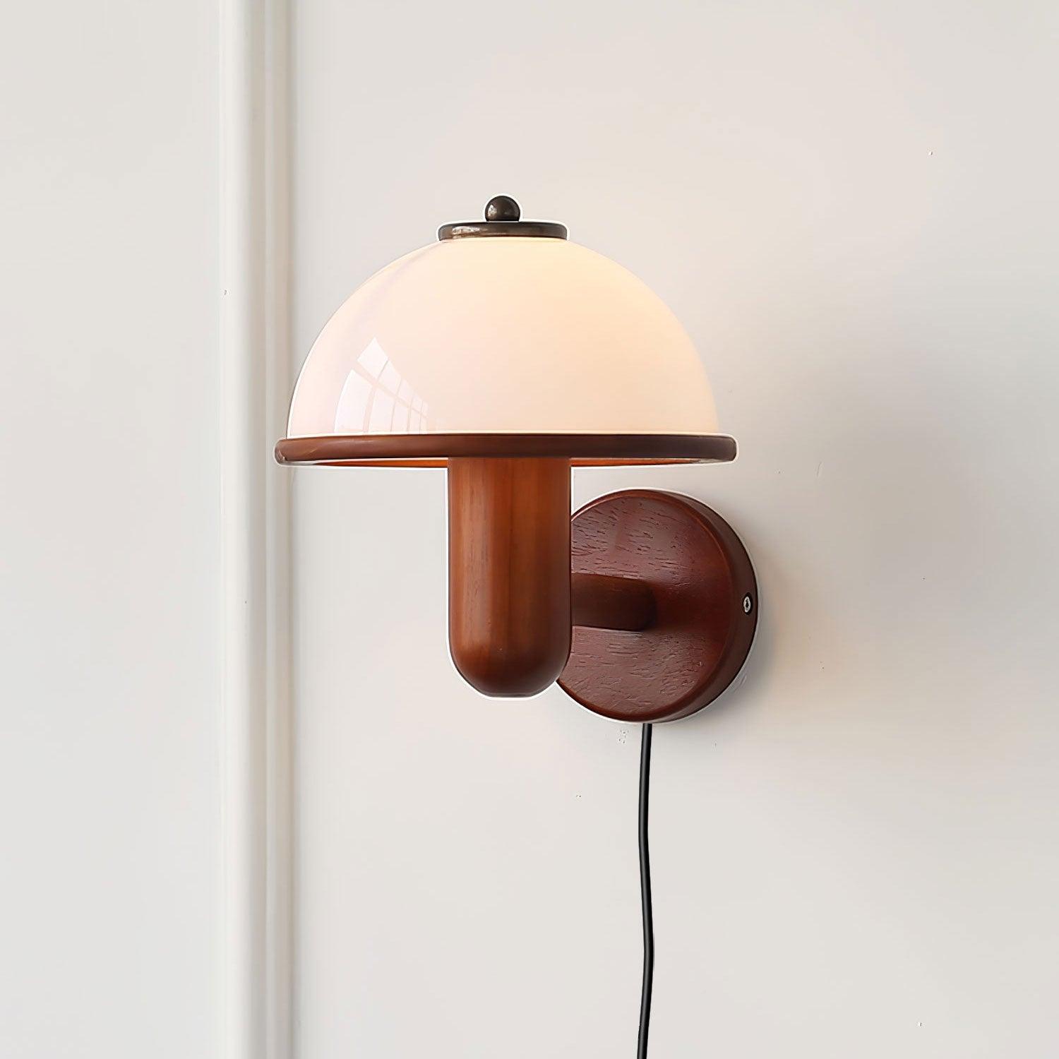 Mushroom Wood Wall Lamp