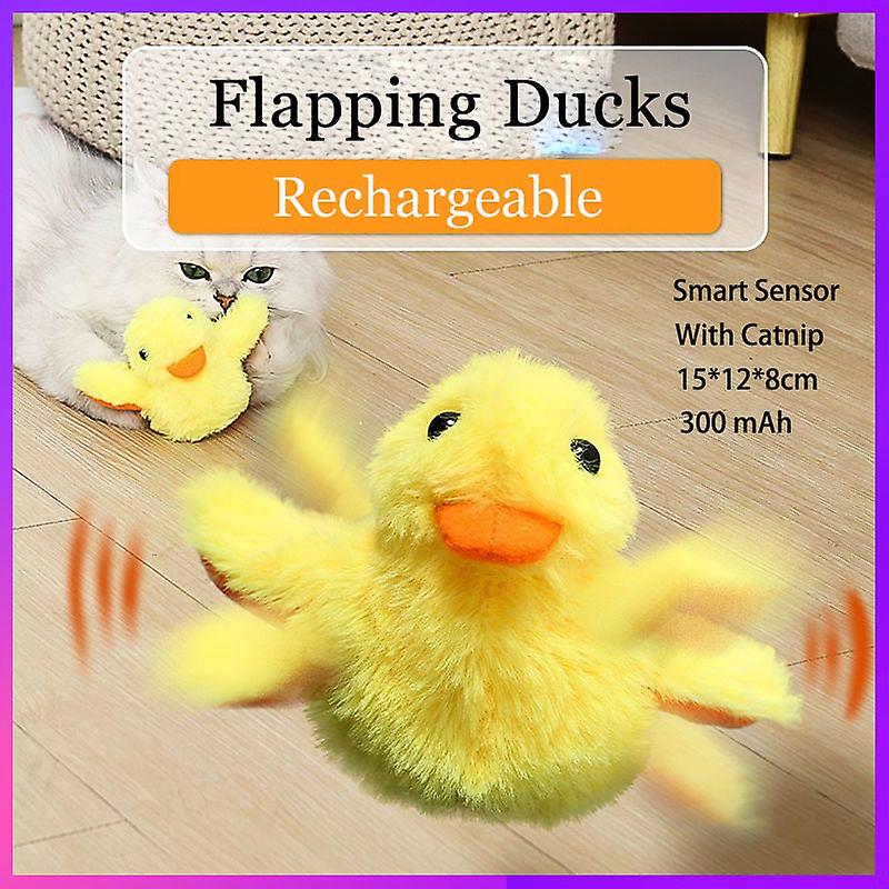 Flapping duck vibration sensor cat toys