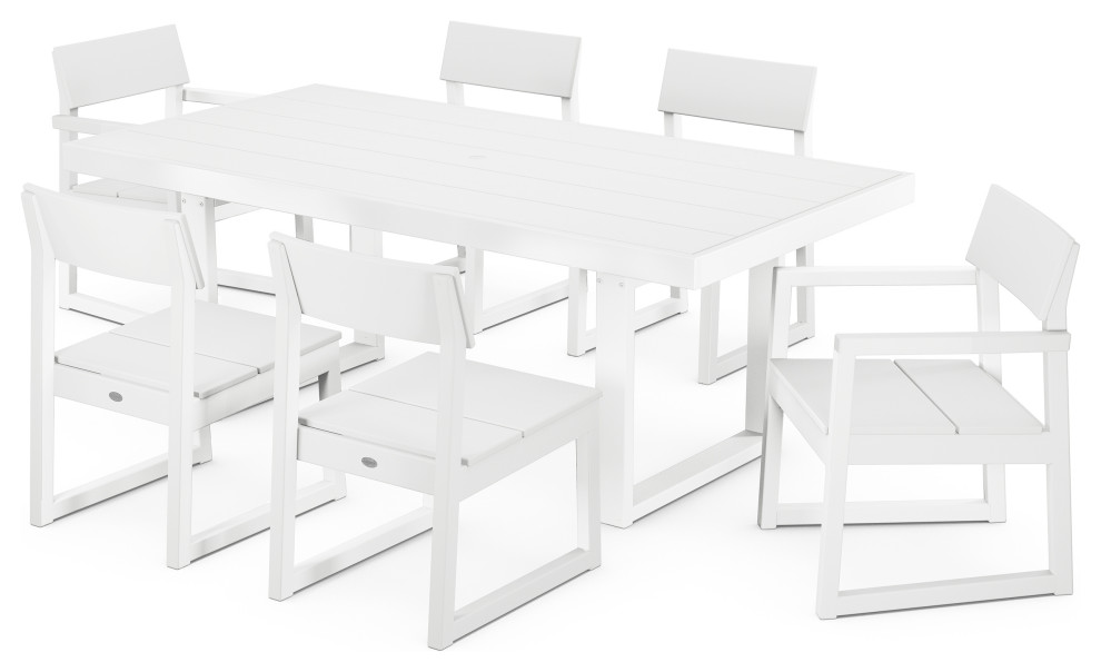 POLYWOOD EDGE 7 Piece Dining Set   Transitional   Outdoor Dining Sets   by POLYWOOD  Houzz