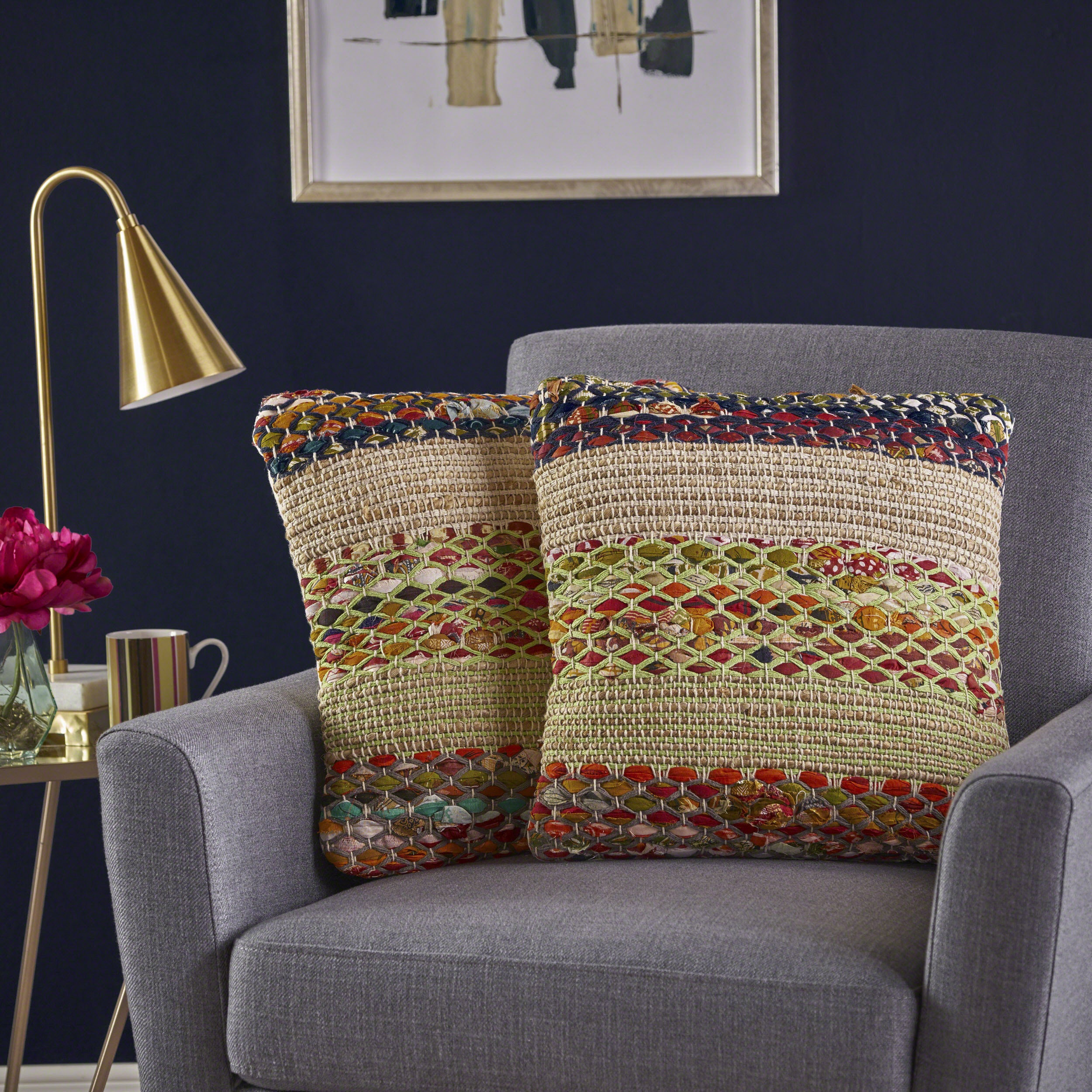 Layson Handcrafted Boho Fabric Pillow