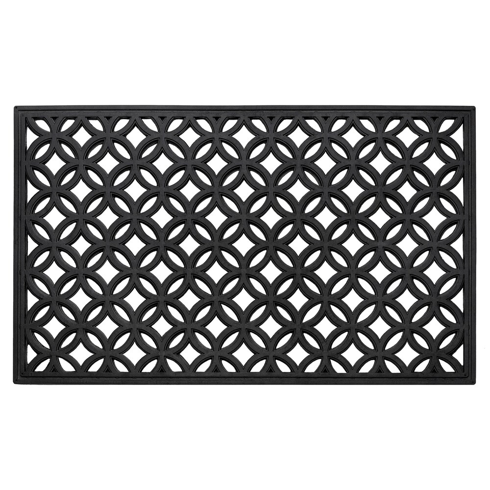 Wrought Iron Rubber Mat 18x30   Diamond