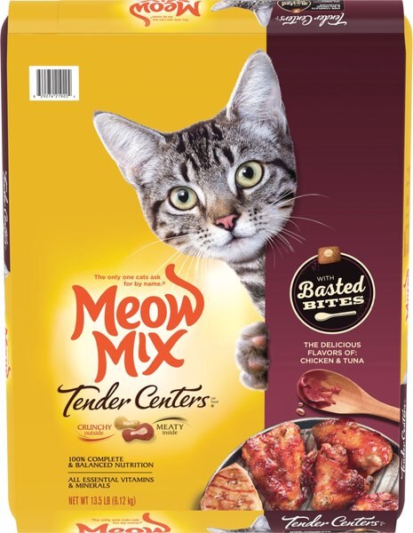 Meow Mix Tender Centers Basted Bites Chicken and Tuna Flavor Dry Cat Food