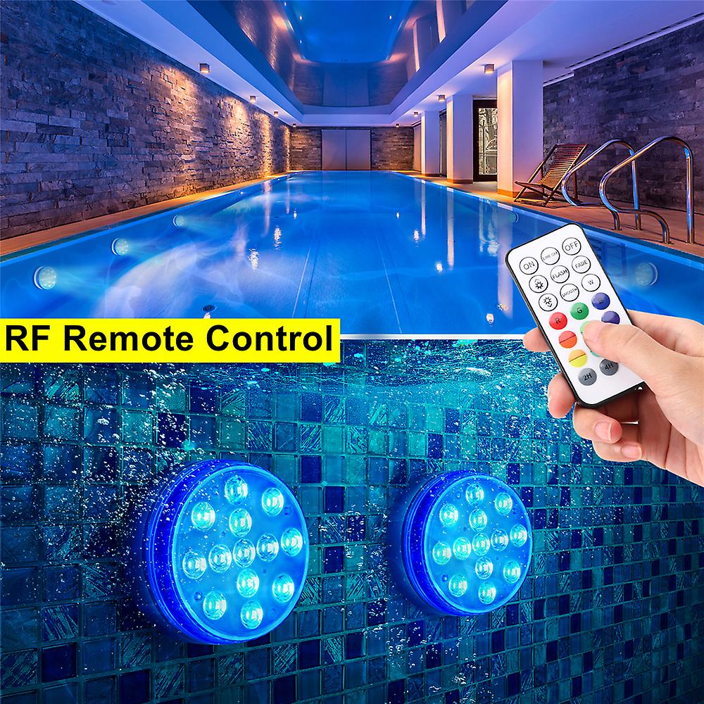 Submersible Led Lights With Remote Underwater Pool Light Ip68 Magnet 13 Led Bright Lamp Rgb For Pond/pool/aquarium