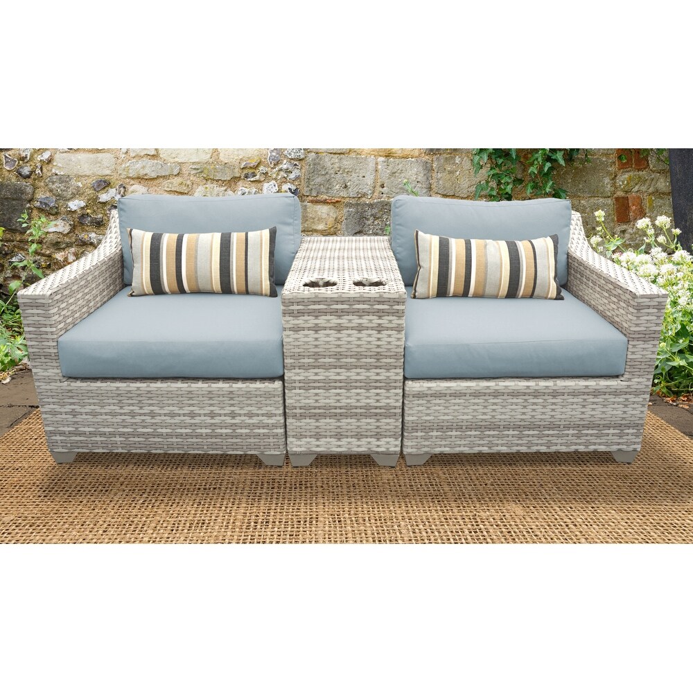 Fairmont 3 Piece Outdoor Wicker Patio Furniture Set