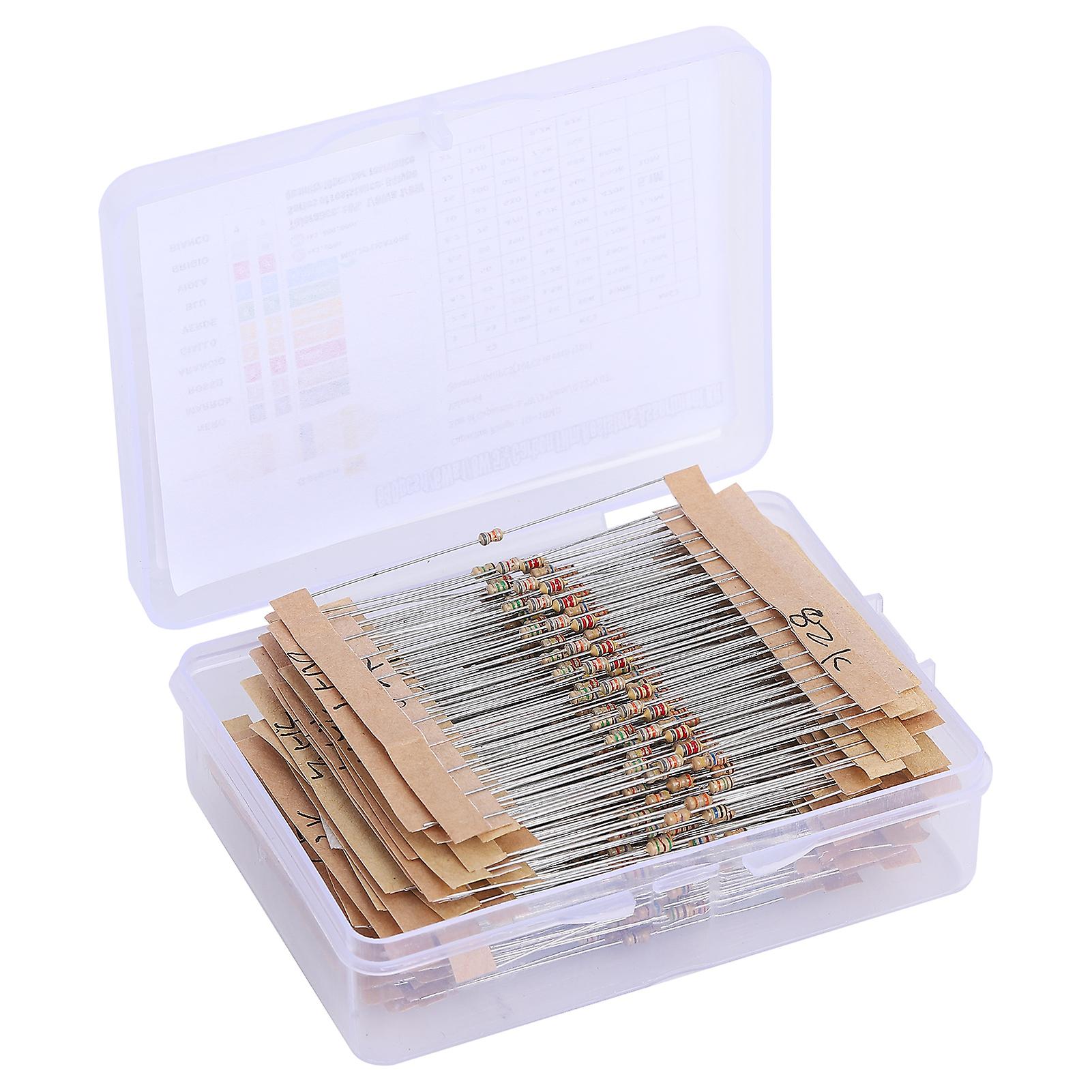 640pcs Resistor 64 Values 5% Carbon Film 110m 1/6w Assortment Kit Set Pack For Diy