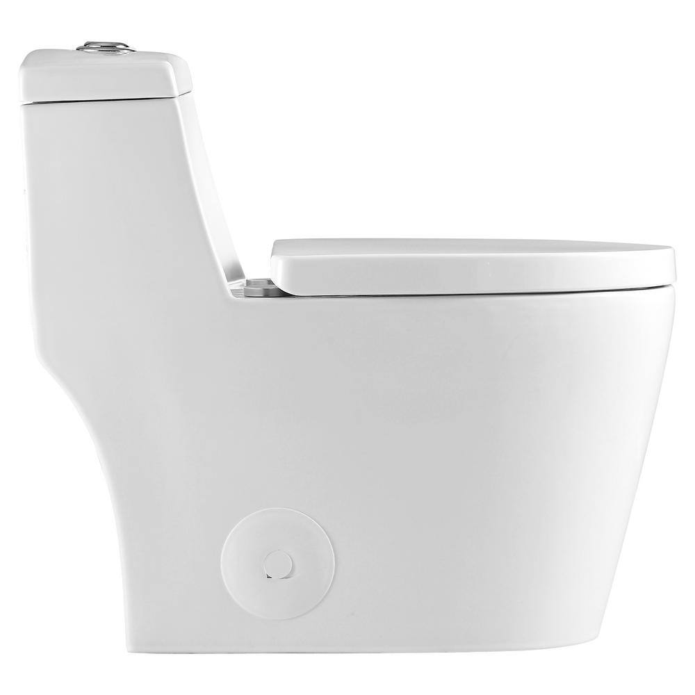 LORDEAR 12 in. Rough-In 1-piece 1.61.1 GPF Dual Flush Elongated Toilet in White Slow Close Seat Included MT80DL10