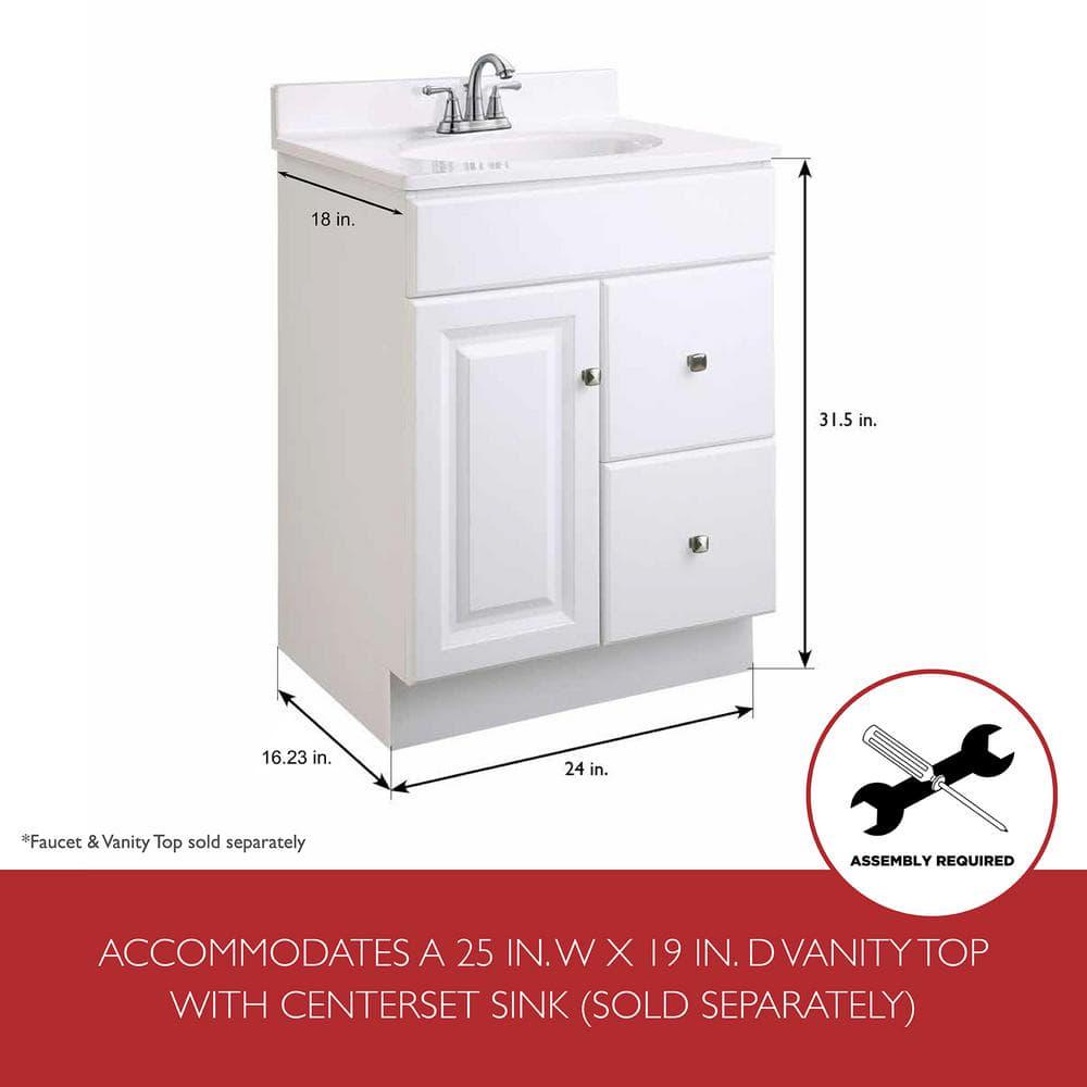 Design House Wyndham 24 in W x 18 in D Unassembled Bath Vanity Cabinet Only in White SemiGloss