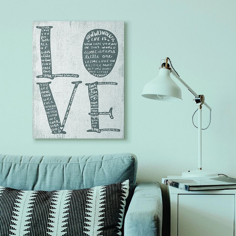 Stupell Home Decor Love Kids Canvas Wall Art