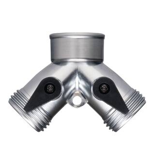 Melnor 2-Way Y Shut-Off Metal Hose Connector 312S