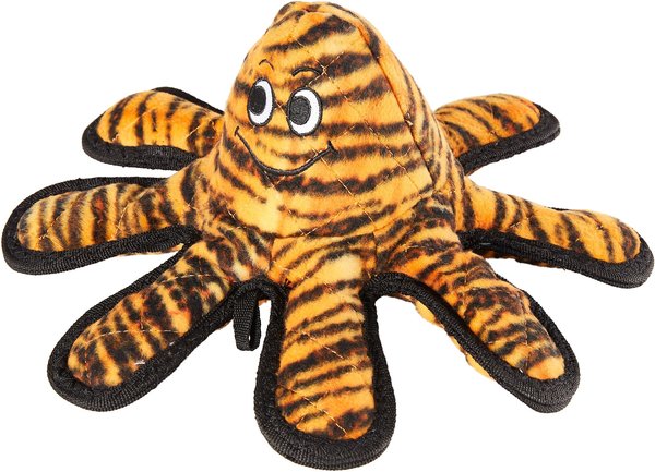 Tuffy's Mega Creature Tiger Print Octopus Squeaky Plush Dog Toy