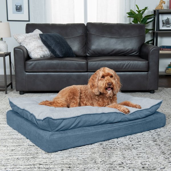 FurHaven Mink Fur and Suede PillowTop Orthopedic Cat and Dog Bed