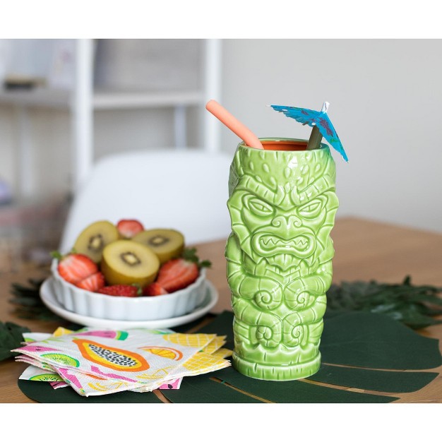 Beeline Creative Geeki Tikis Green Kraken Fantasy Mug Ceramic Tiki Style Cup Holds 17 Ounces