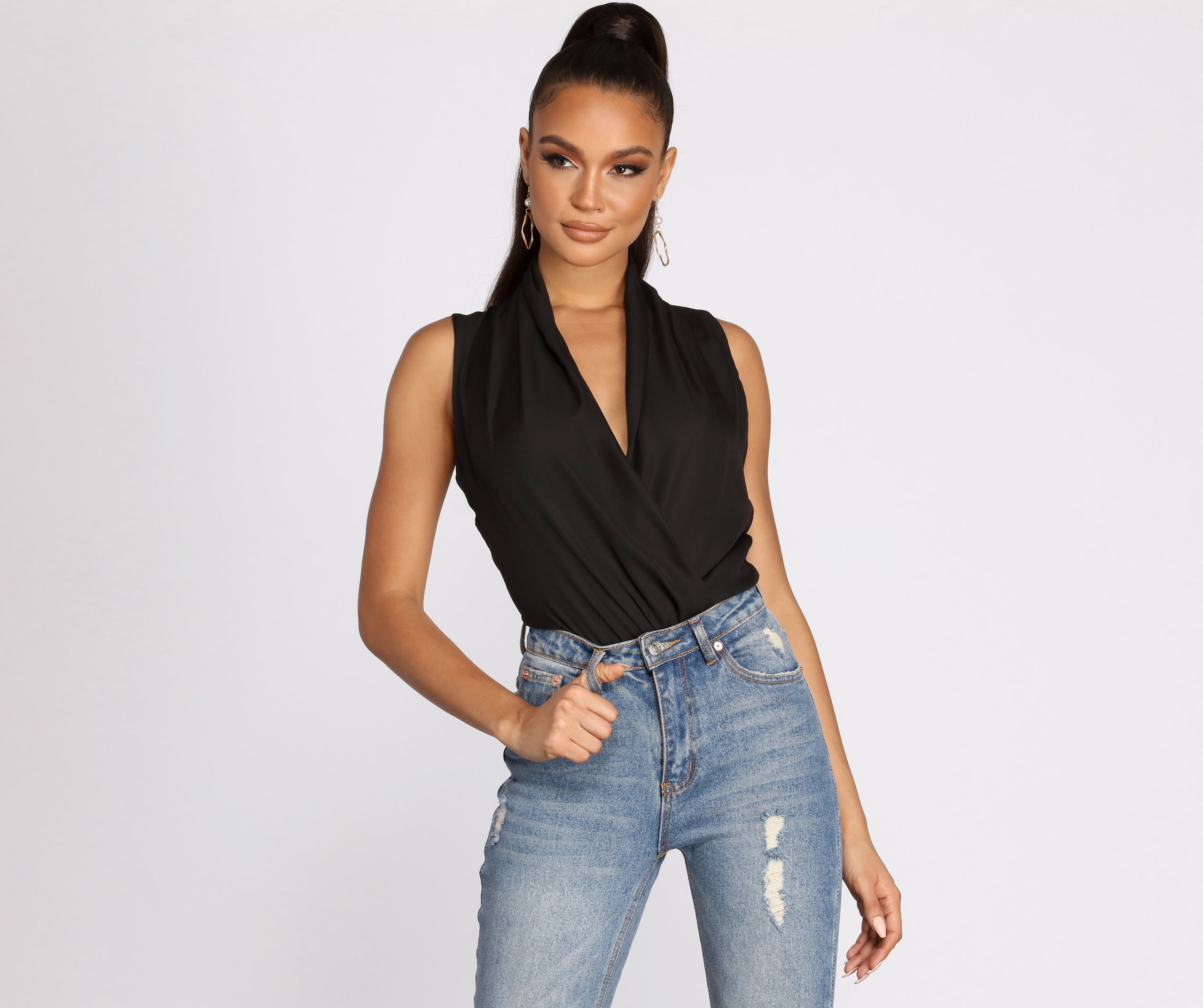 Classic Chic Wrap Front Bodysuit