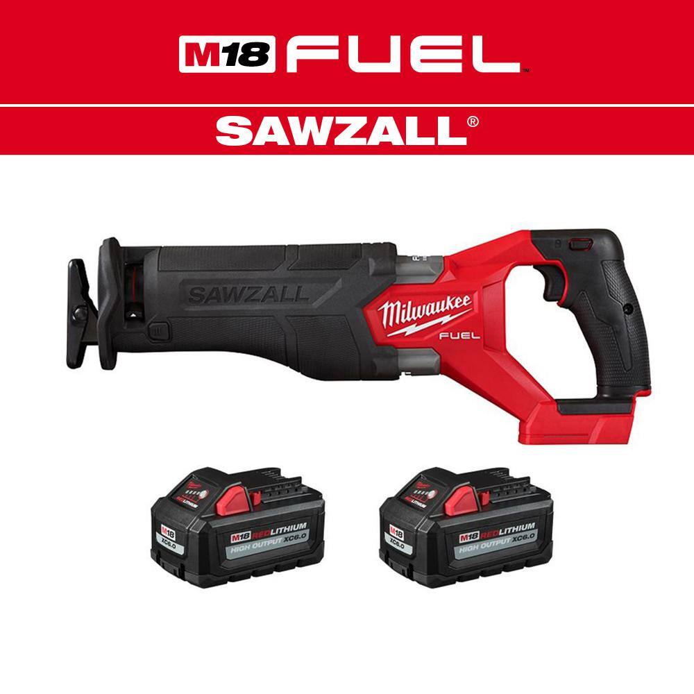 MW M18 FUEL GEN-2 18V Lithium-Ion Brushless Cordless SAWZALL Reciprocating Saw w(2) 6.0 Ah Batteries 2821-20-48-11-1862