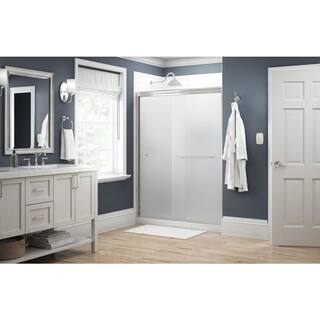 Delta Simplicity 60 in. x 70 in. Semi-Frameless Traditional Sliding Shower Door in Nickel with Frosted Glass 1118540