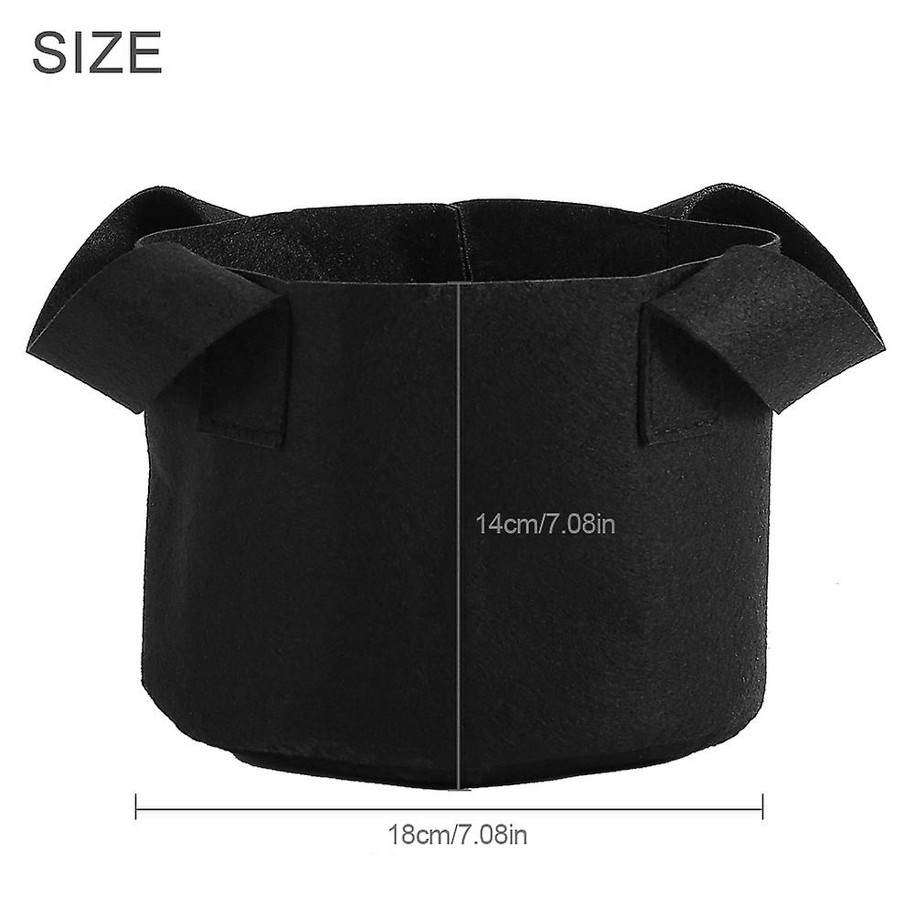 Black Plants Growing Bag Vegetable Flower Aeration Planting Pot Container (1 Gallon 14 X 18cm)