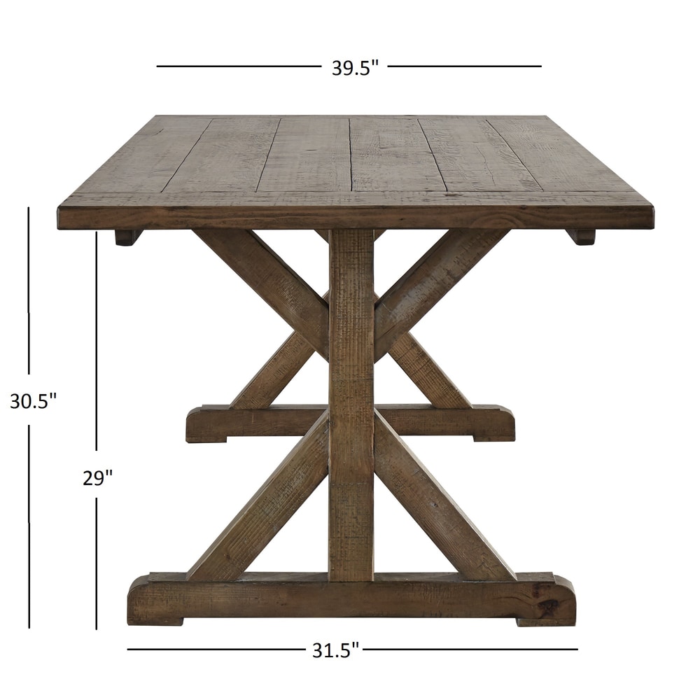 Paloma Rustic Reclaimed Wood Trestle Farm Table by iNSPIRE Q Artisan