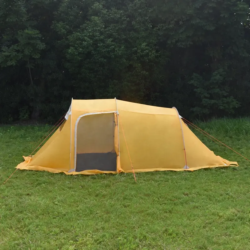 Factory Direct Supply Custom Yellow Tente Waterproof  4 Person Outdoor Family Camping Tent