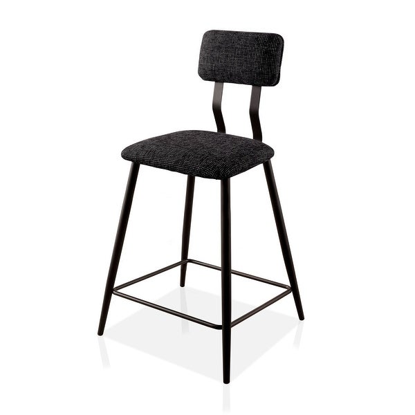 Furniture of America Recklawe Industrial Black Bar Chairs (Set of 2)