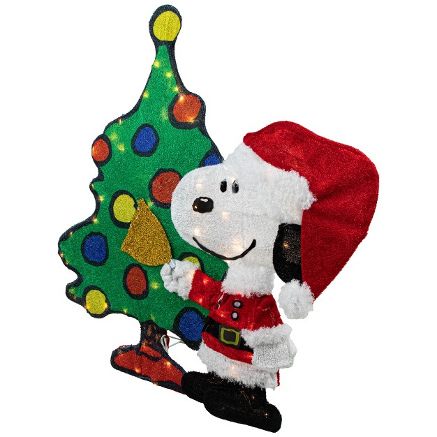 Led Lighted Peanuts Snoopy And Christmas Tree Outdoor Decoration Clear Lights