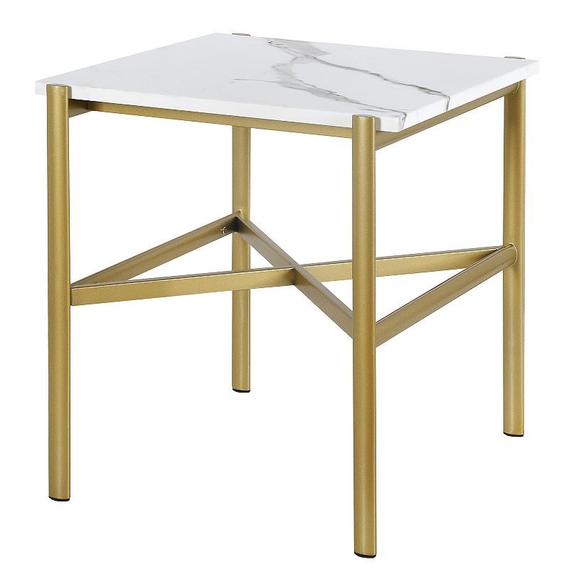 Finley and Sloane Braxton Faux Marble End Table