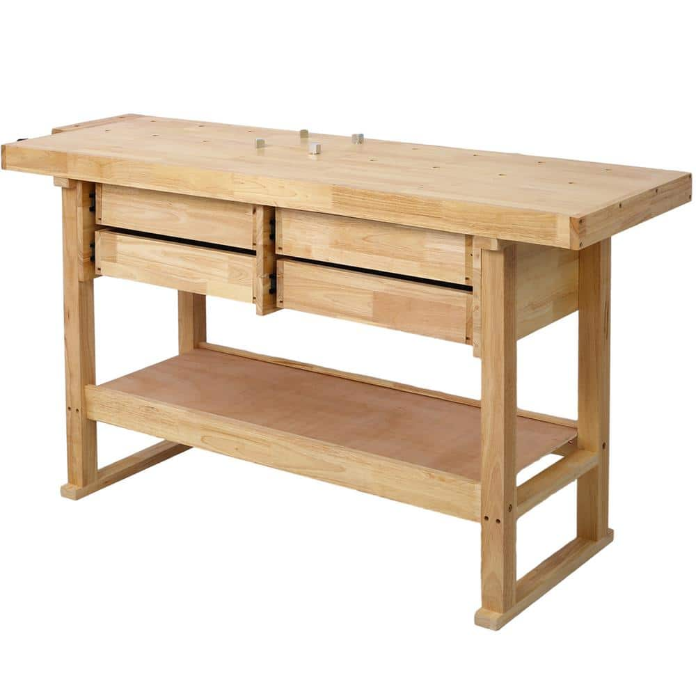 60 in. Wood Workbench with 4 Drawers Wooden Workbench for Garage Workshop and Home Workbench7