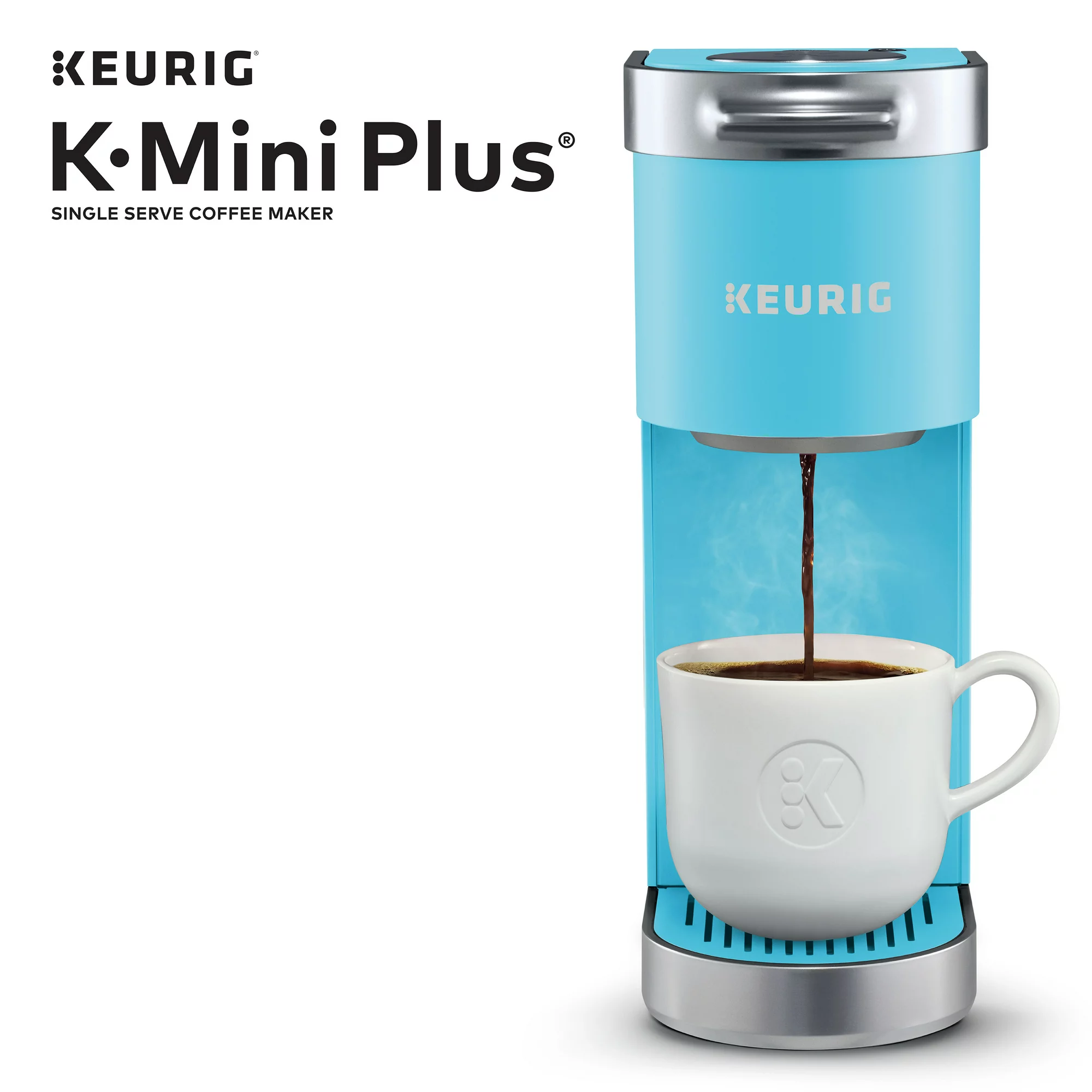 Keurig K-Mini Plus Single Serve K-Cup Pod Coffee Maker， Cool Aqua