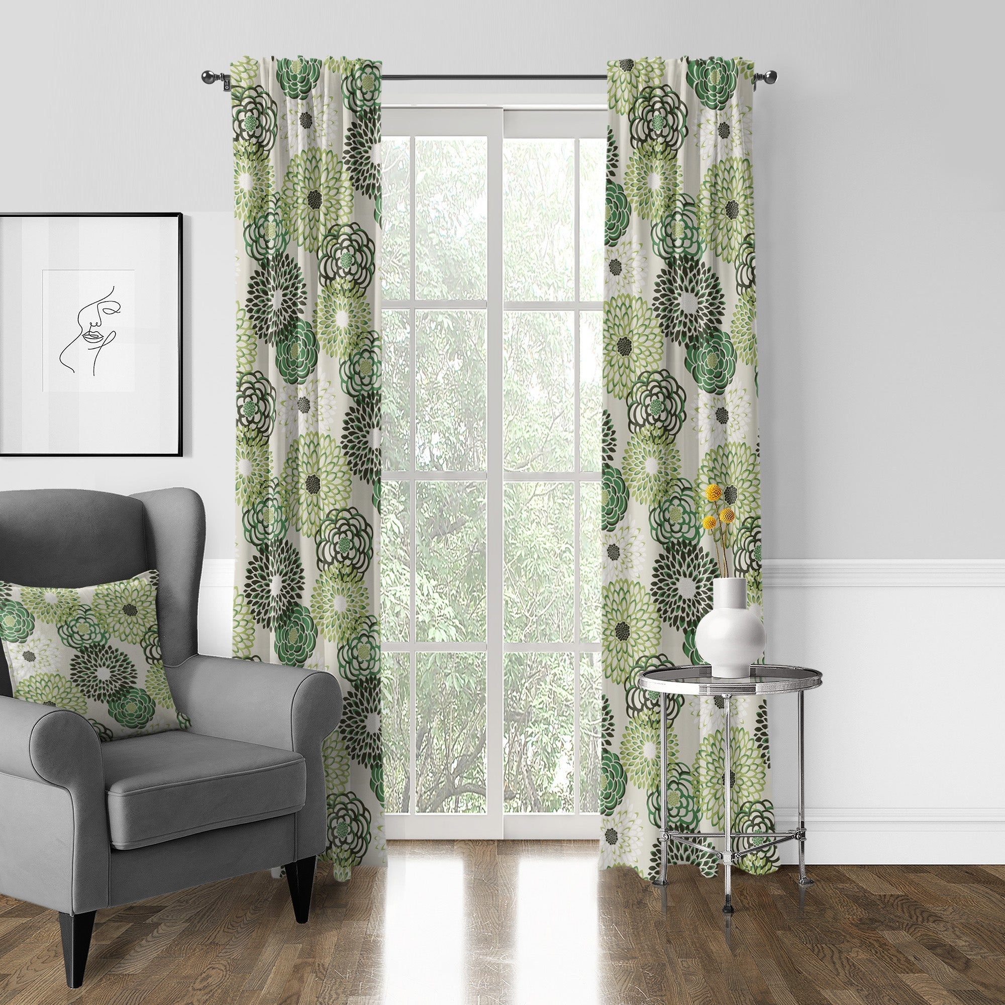 Gardenstow Green Drapery