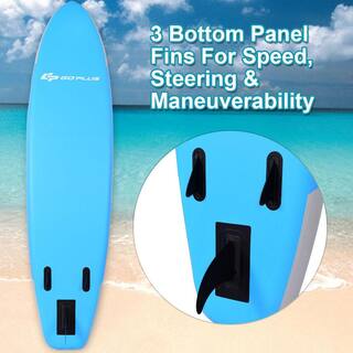 Costway 120 in. Inflatable Stand up Paddle Board Surfboard SUP WBag Adjustable Paddle Fin SP36342