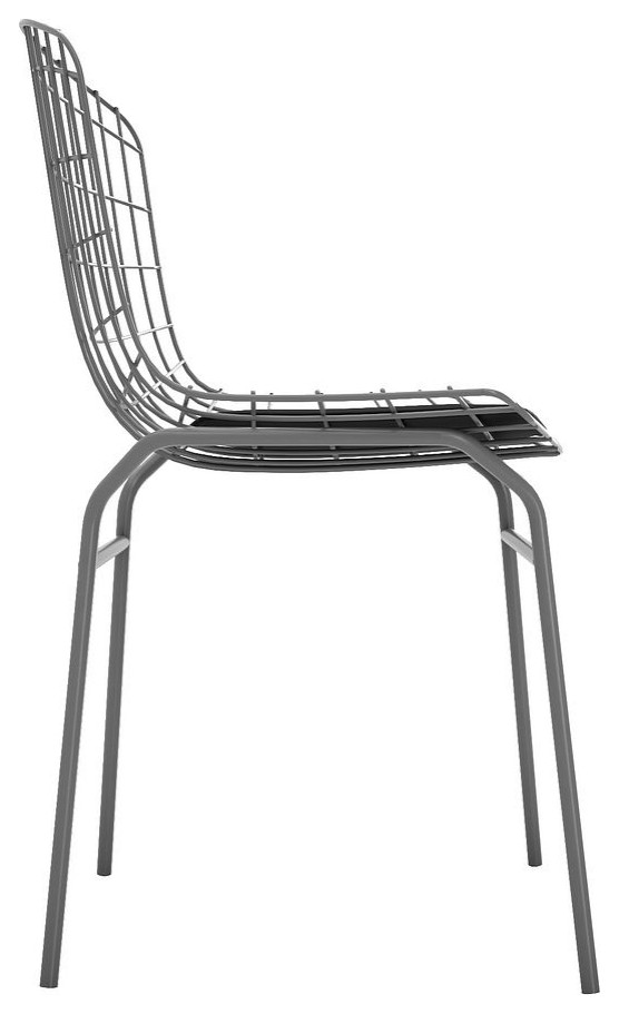 Madeline Chair  Set of 2 in Silver and Black   Modern   Dining Chairs   by Morning Design Group  Inc  Houzz