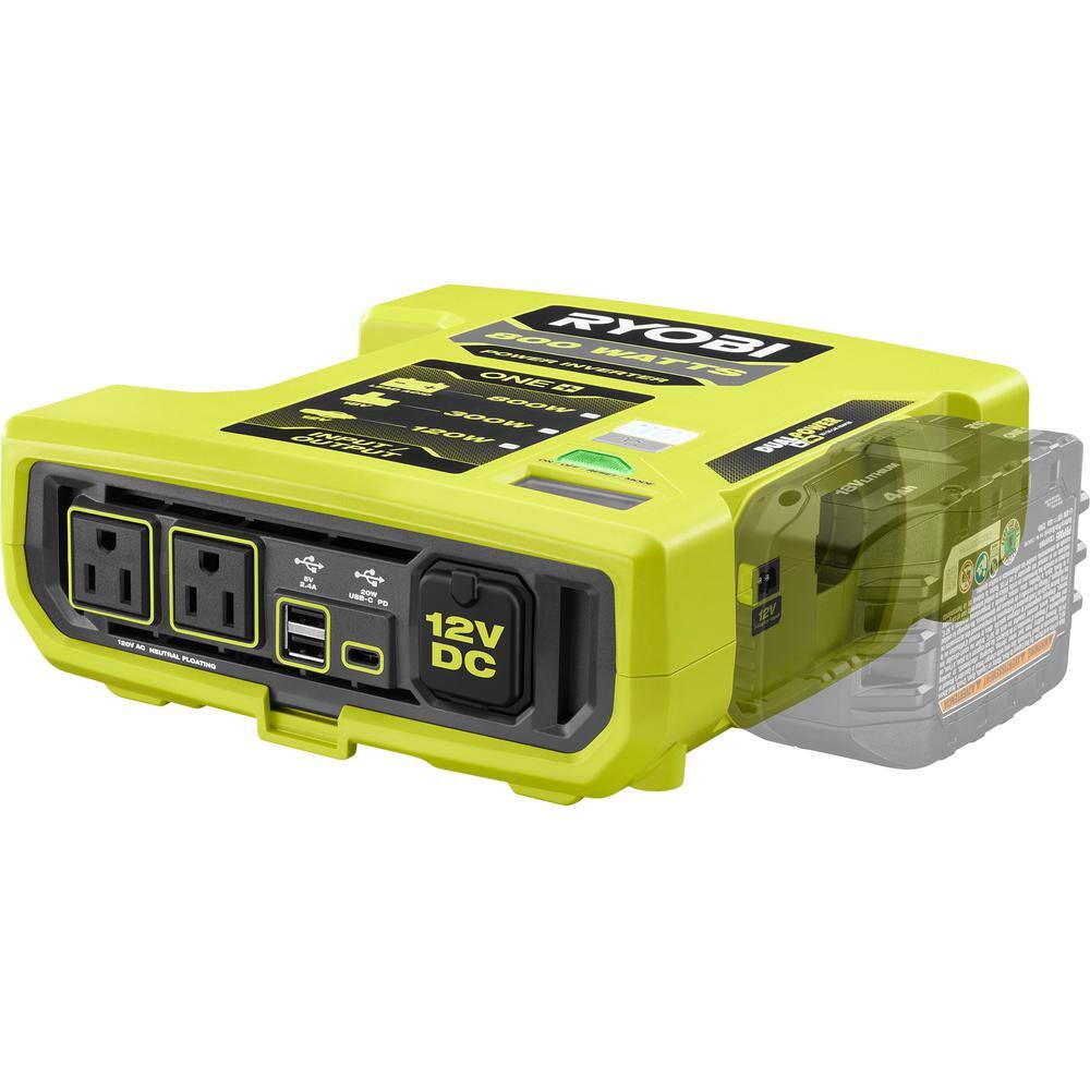 RYOBI ONE+ 18V 800-Watt Max 12V Automotive Power Inverter with Dual USB Ports RYi8030A