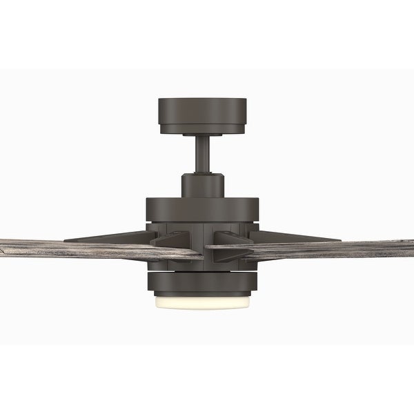 Odyn - 84 inch - Matte Greige with Weathered Wood Blades and LED Light Kit - Grey Shopping - The Best Deals on Ceiling Fans | 36785086