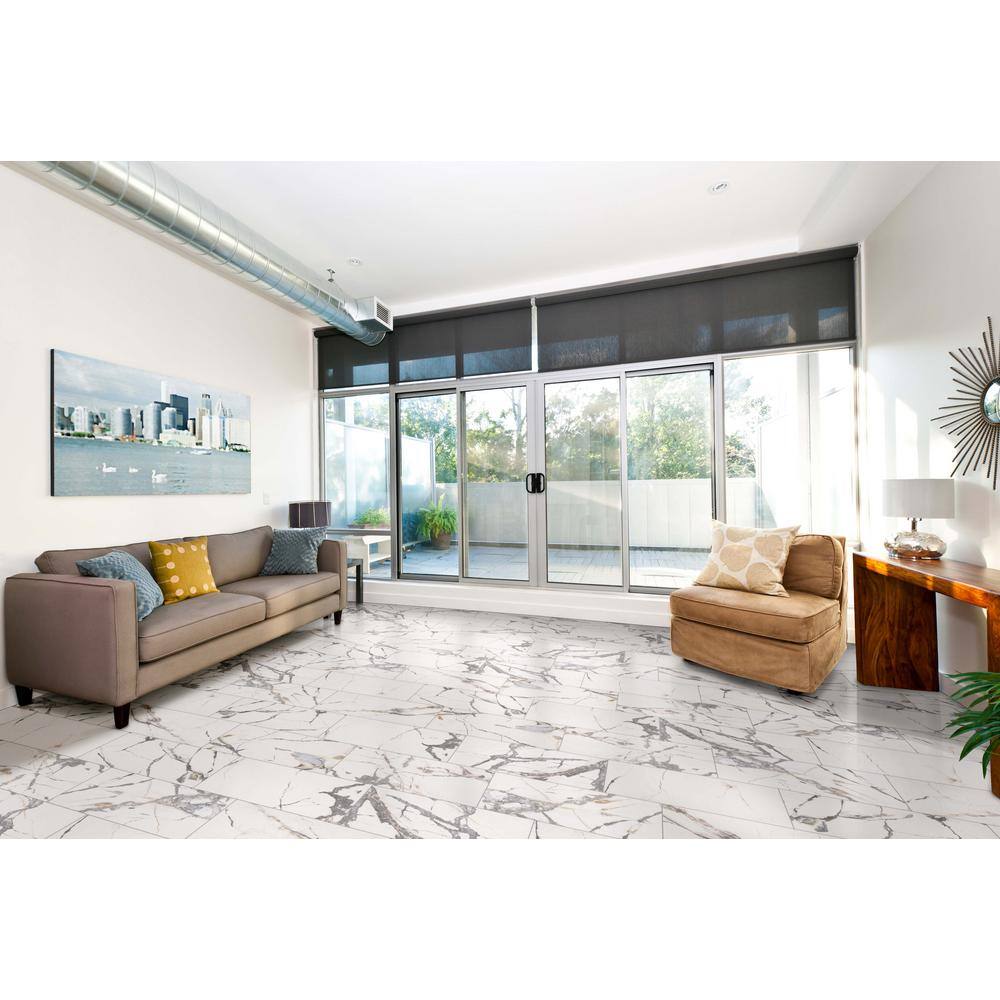 MSI Avalon 12 in. x 24 in. Matte Porcelain Marble Look Floor and Wall Tile (16 sq. ft.Case) NHDAVA1224C