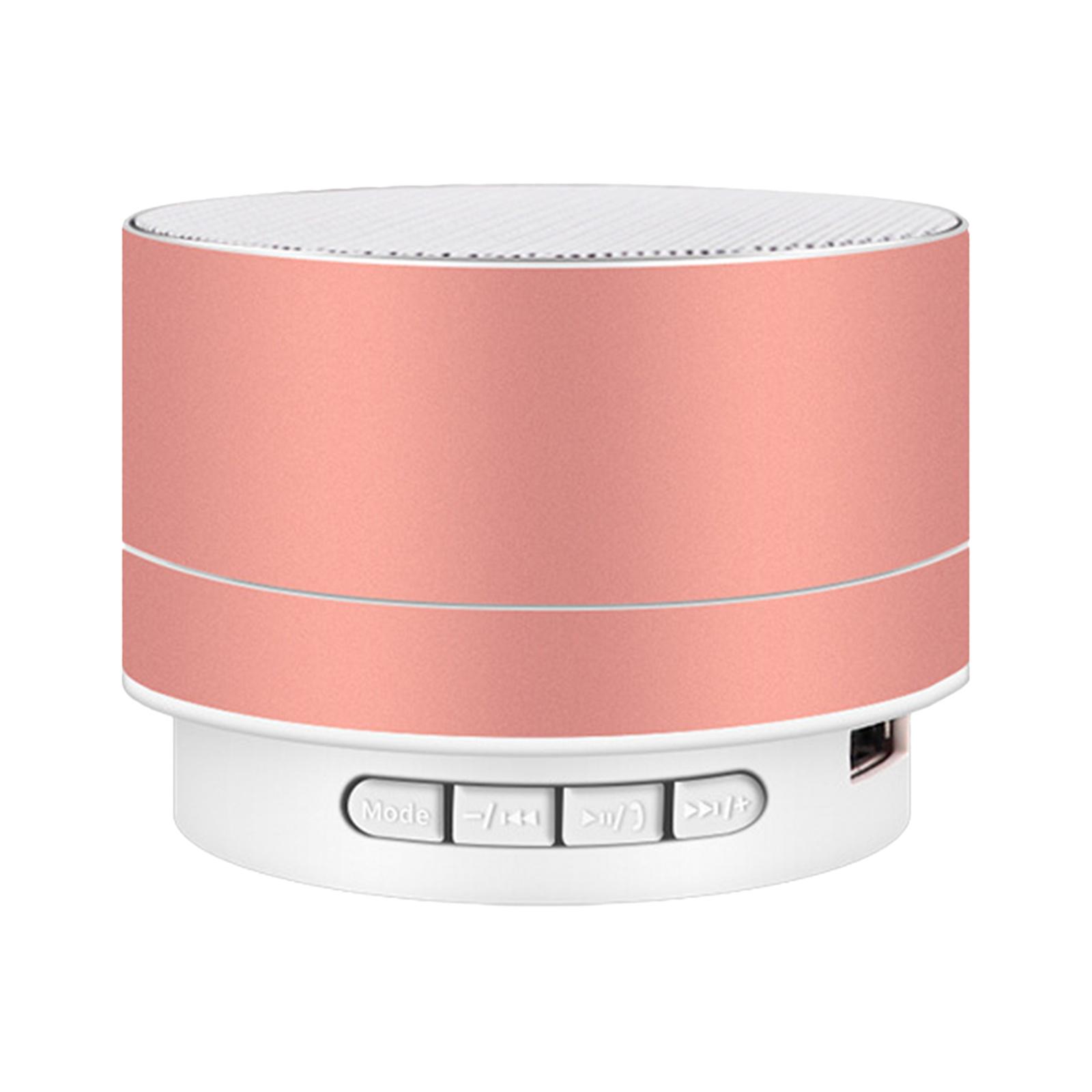 Rose Gold Mini Bt Speaker With 7-color Lights Small Wireless Speaker Portable Usb Rechargeable Speaker For Travel Outdoors Home Office