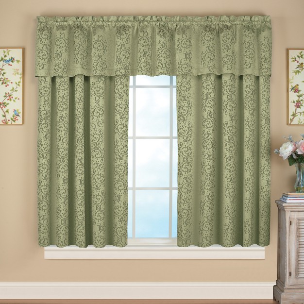 Collections Etc Thermal backed Scroll Insulated Window Valance Blocks Light Reduces Outside Noise And Provides Insulation From Heat And