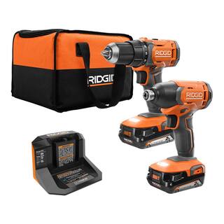 RIDGID 18V Cordless 2-Tool Combo Kit with 12 in. DrillDriver 14 in. Impact Driver (2) 2.0 Ah Batteries Charger and Bag R9272