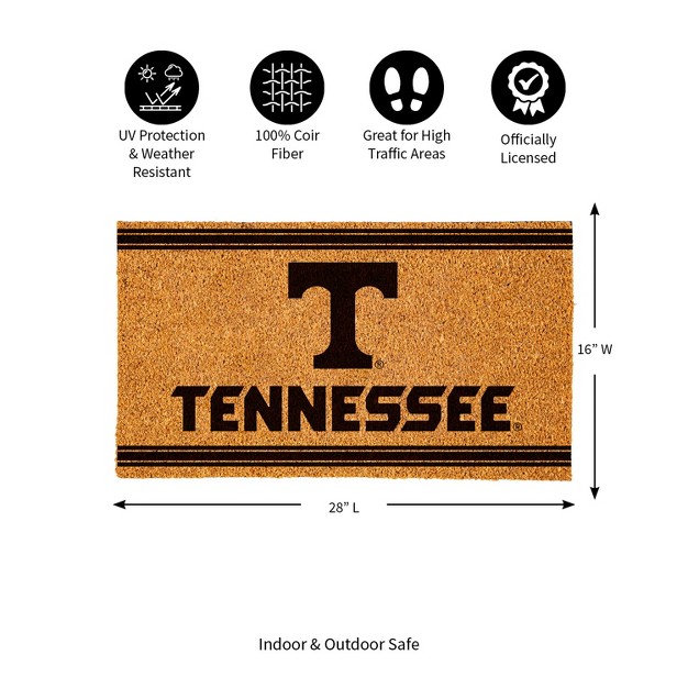 Evergreen University Of Tennessee Logo Turf Mat Brown 28 X 16 Inches Indoor Outdoor Doormat