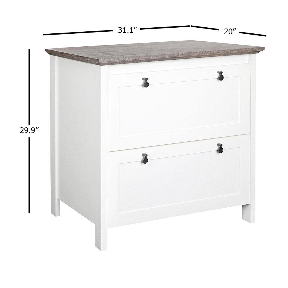 SAINT BIRCH Finley WhiteGray Oak 2-Drawer Lateral File Cabinet SBFL4025LFWG