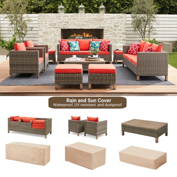 9 Piece Sectional Seating Group with Cushions