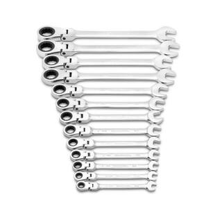 GEARWRENCH 12-Point 72-Tooth SAE Flex-Head Ratcheting Combination Wrench Set (13-Piece) 9702D