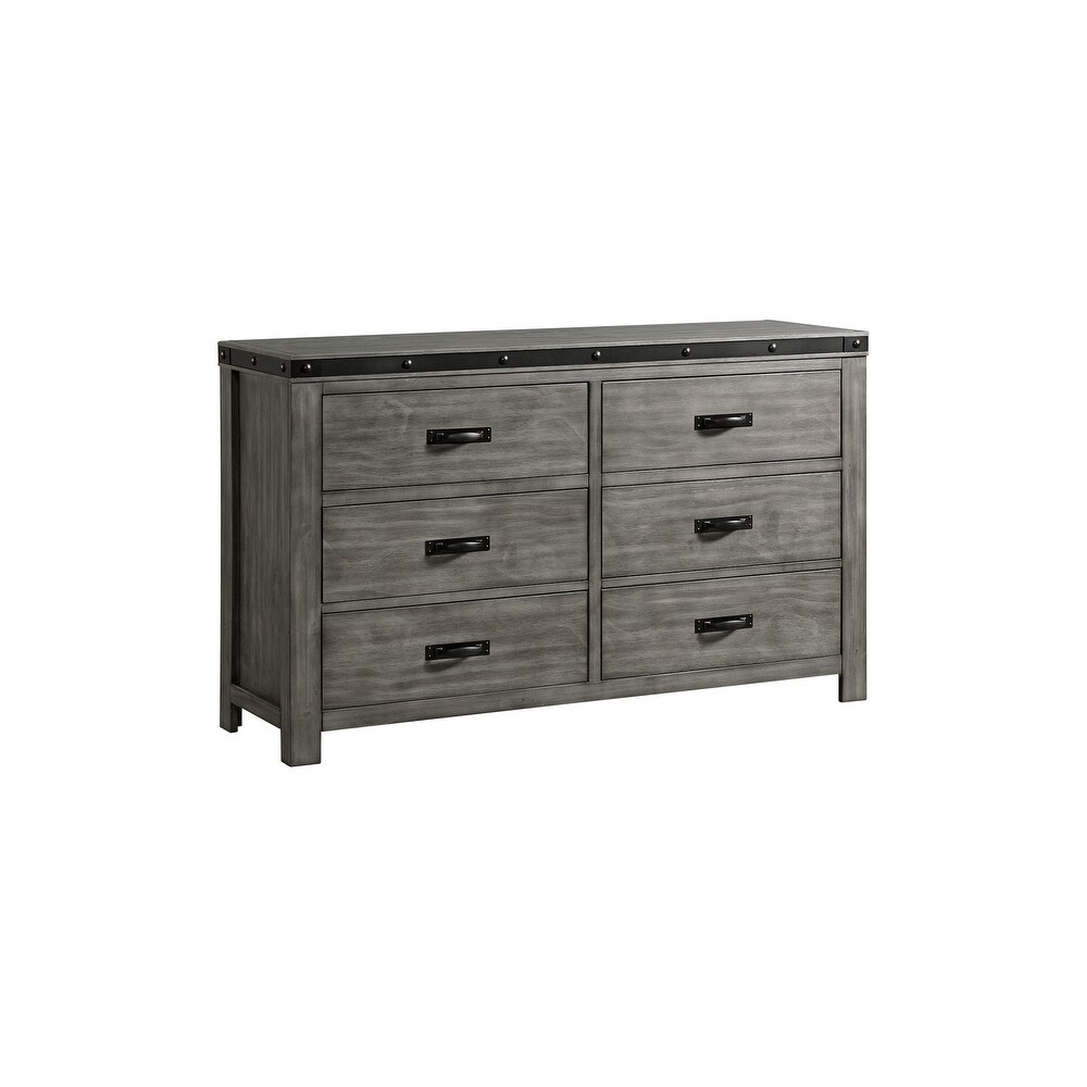 Picket House Furnishings Montauk 6 Drawer Youth Dresser in Gray