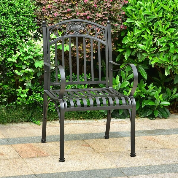 Segovia Iron Patio Dining Chair (Set of 2)