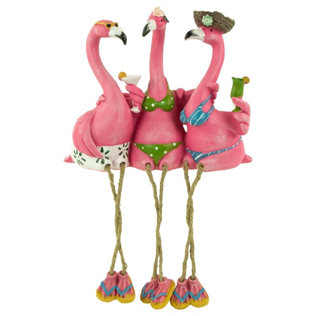 Three Amigos Beach Flamingos Outdoor Garden Statue