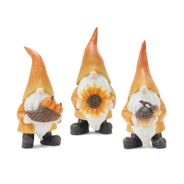 Fall Gnome (Set of 3) 7.25H，7.75H，8H Resin