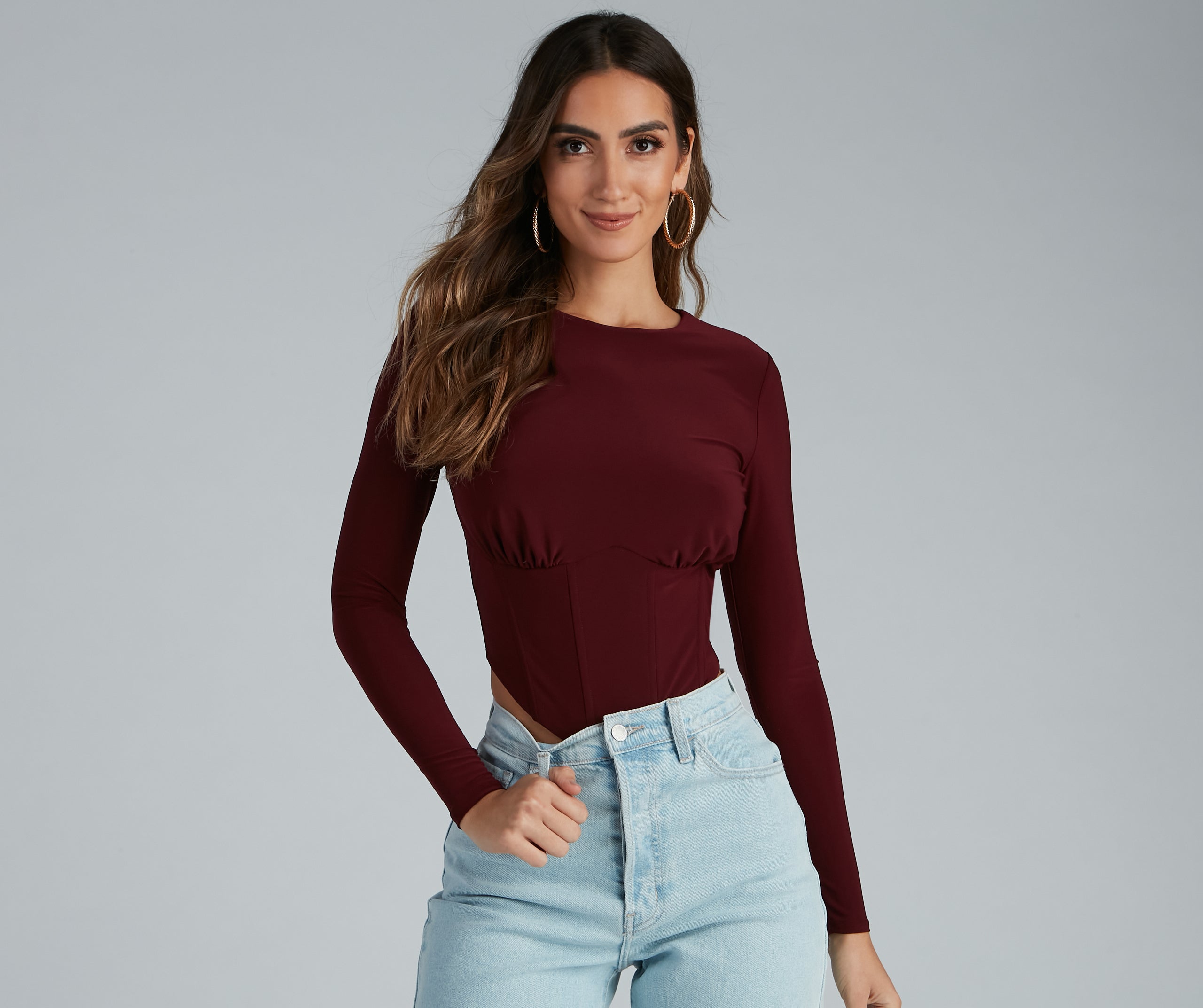 Trendsetter Long Sleeve Corset Top