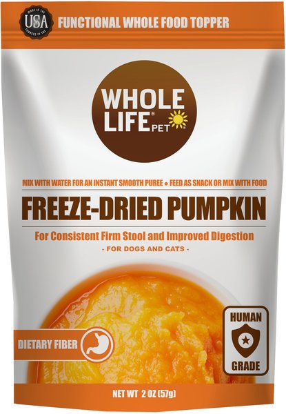 Whole Life Natural Solutions Pumpkin Powder Dog and Cat Freeze-Dried Treats， 2-oz bag