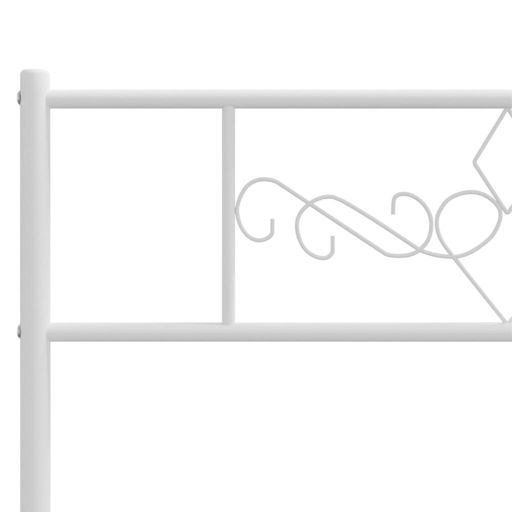 vidaXL Metal Bed Frame with Headboard White 53.1\